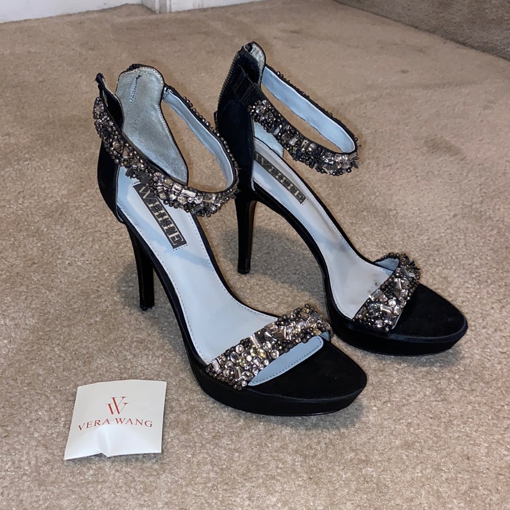 Sparkly Vera Wang Open Toe Heels 9.5